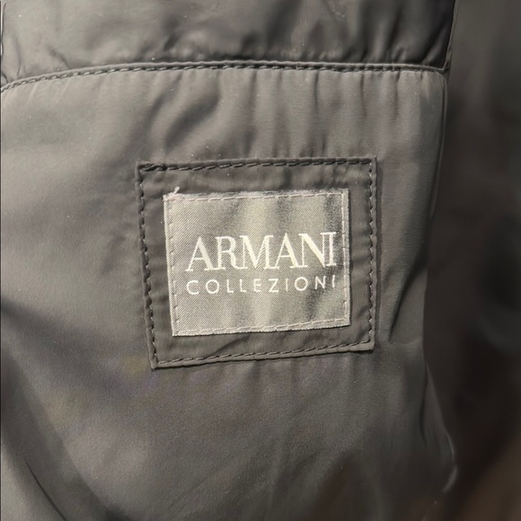 Armani Collezioni Black Trench Coat Lightweight Water-Resistant - Picture 2 of 6